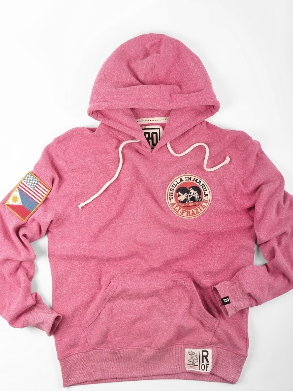 Roots Of Fight THRILLA IN MANILA PINK PO HOODIE Mahamad Ali